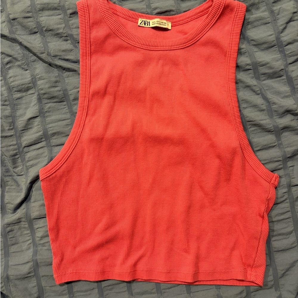 Zara Women's Vibrant Red Crop Top